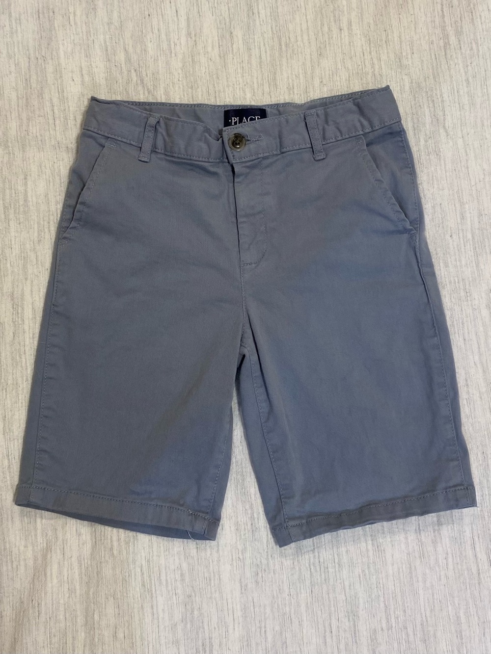 The Children’s Place Boys Quick Dry Gray/Blue Chino Shorts Size 8